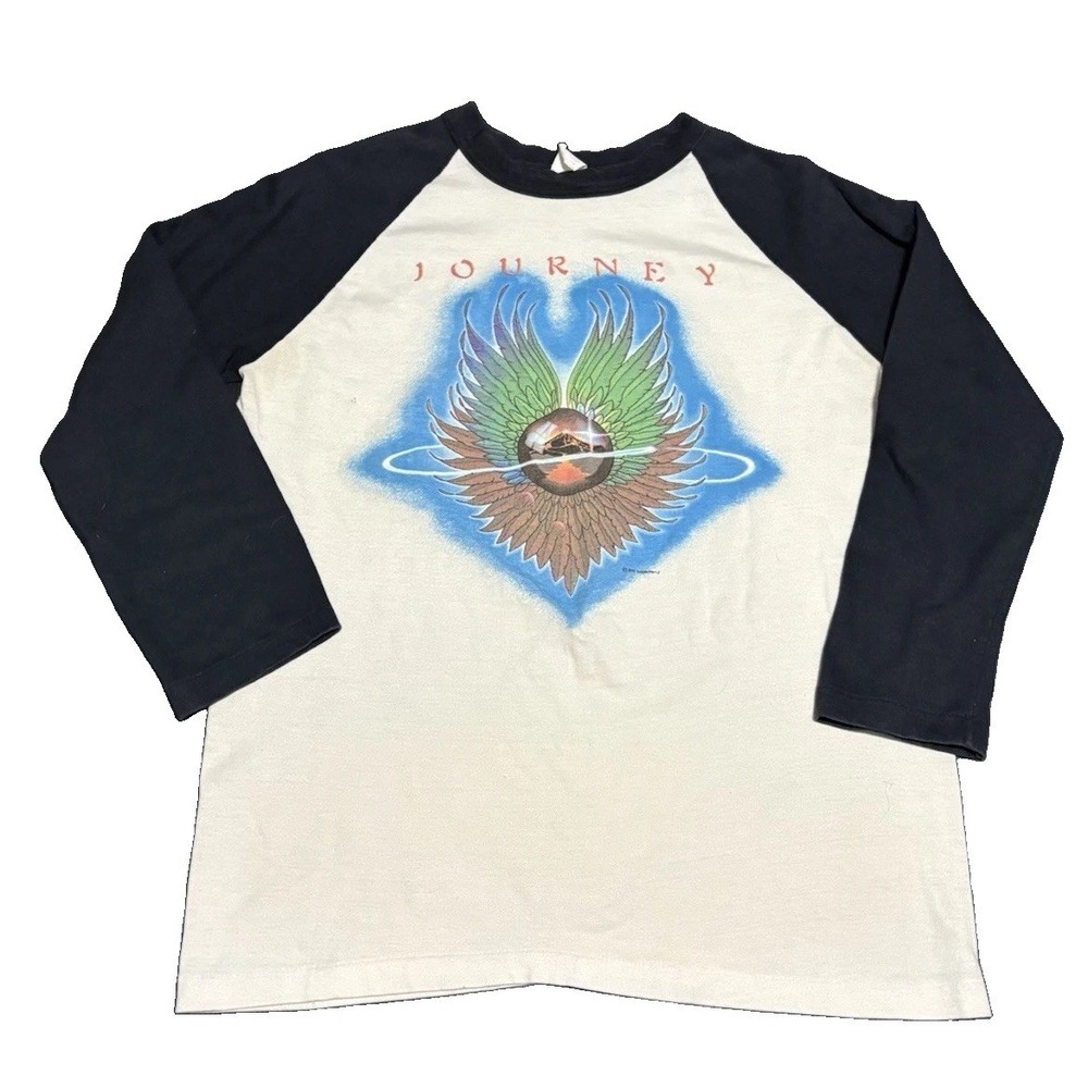 Vintage 1979 Journey Band T Shirt Raglan Baseball Band Tee Boho 70s 80s Music
